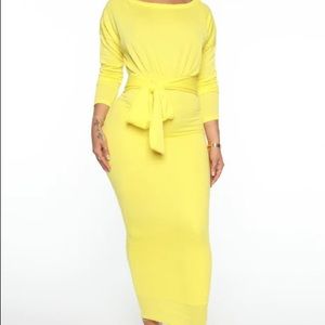 Yellow FashionNova dress